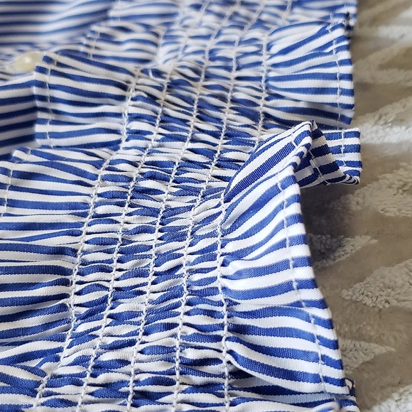 2 for $10 Off-the-Shoulder Blouse Nautical Blue - Picture 6 of 8